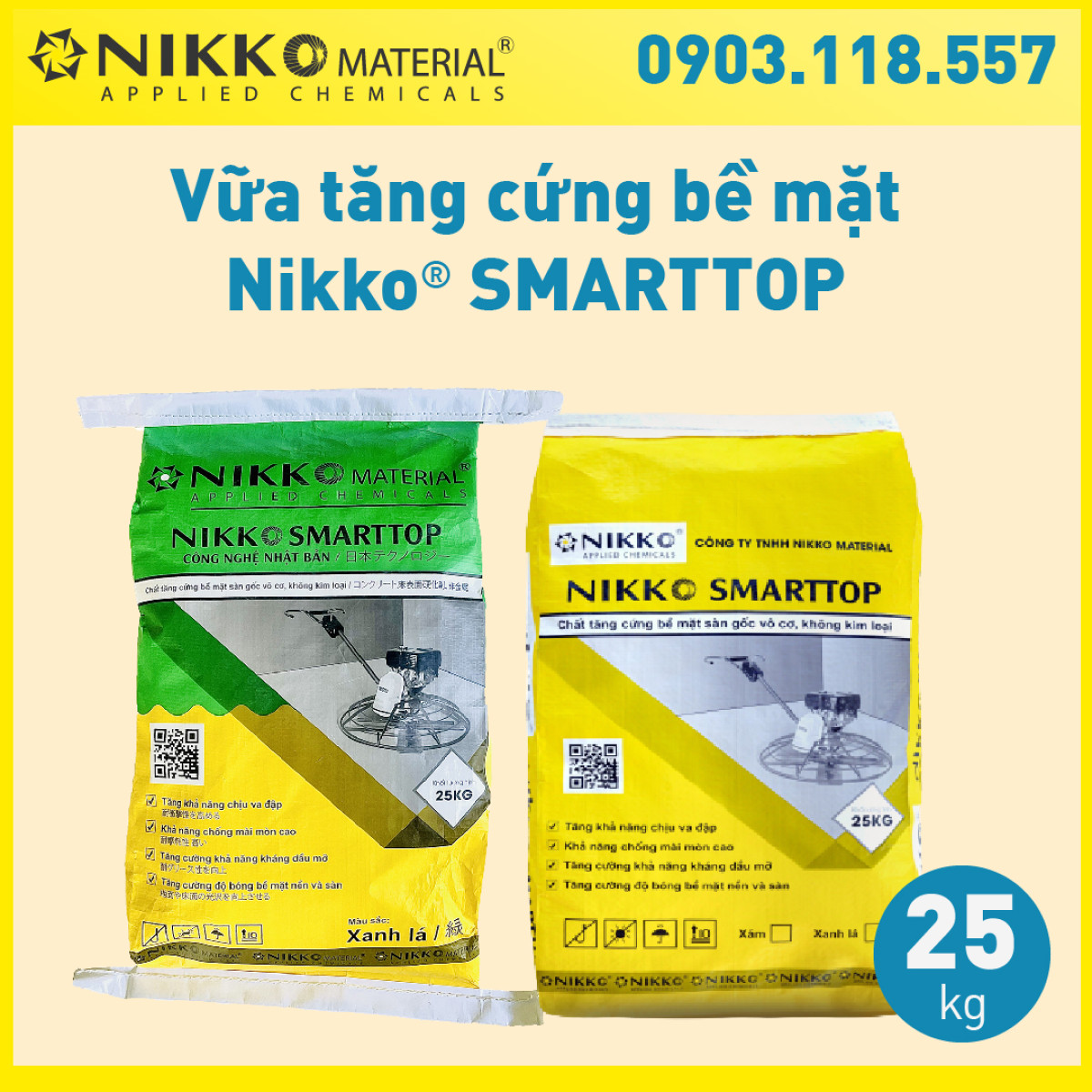 NIKKO SMARTTOP – Chất làm cứng sàn bê tông, dạng bột khô