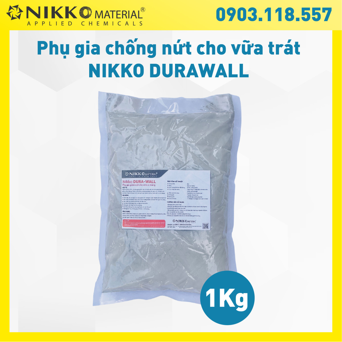 NIKKO DURAWALL – Phụ gia giảm nứt cho vữa trát